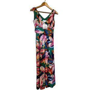 Pappagallo Women’s Size XS Maxi Tank Dress Multicolor Floral Sleeveless NWT